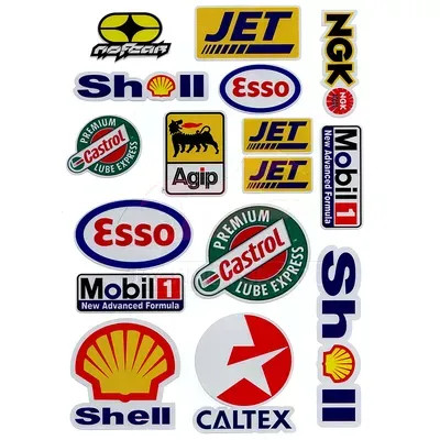 Matrica szett, Shell, Caltex, Castrol, 18X26cm, közepes