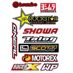   Matrica szett, Rockstar Energy Drink, Brembo, Motorex, 18X26cm, közepes