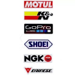 Matrica szett, NGK, Motul, Dainese, 8X21cm, kicsi