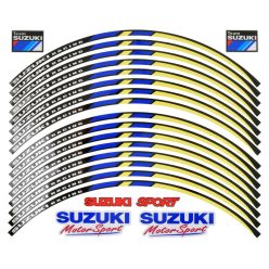   Felni matrica készlet, 18", fekete, kék, sárga, Suzuki