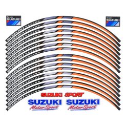   Felni matrica készlet, 18", fekete, szürke, narancssárga, Suzuki