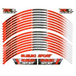   Felni matrica készlet, 18", narancssárga, fekete, Suzuki