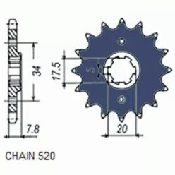   Szekunder hajtás első lánckerék, SUNSTAR 13T, HONDA, NSR 125