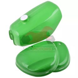   Üzemanyagtartály (tank)+Oldaldekni (légszűrőházfedél) + Oldaldekni, bal, világoszöld készlet, 2021 verzió, SIMSON, ENDURO