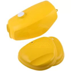   Üzemanyagtartály (tank)+Oldaldekni (légszűrőházfedél) + Oldaldekni, bal, sárga készlet, 2021 verzió, SIMSON, ENDURO