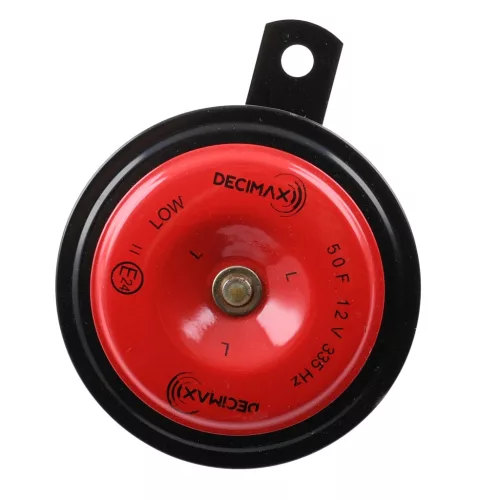 Duda, 12V, alacsony hangú, fekete-piros, DECIMAX BY SEGER, E24 homologizáció