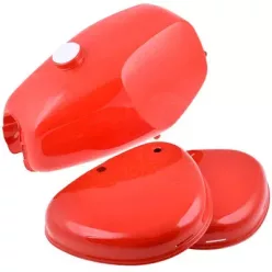   Üzemanyagtartály (tank)+Oldaldekni (légszűrőházfedél) + Oldaldekni, bal, piros készlet, SIMSON S50, DPR CLASSIC