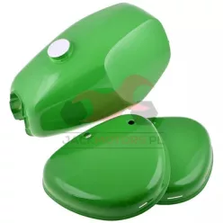   Üzemanyagtartály (tank)+Oldaldekni (légszűrőházfedél) + Oldaldekni, bal, világoszöld készlet, SIMSON S50, DPR CLASSIC