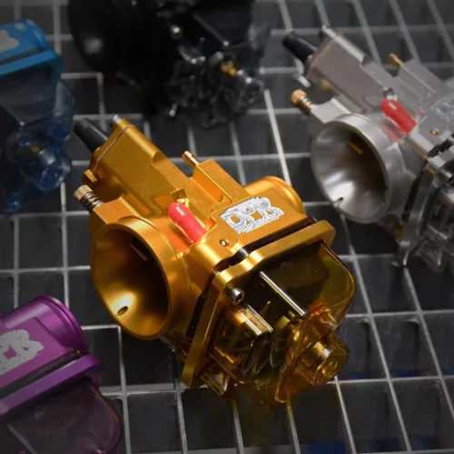 Karburátor, DPR PERFORMANCE, 26mm, PWK, CNC, arany + fúvóka beállító készlet