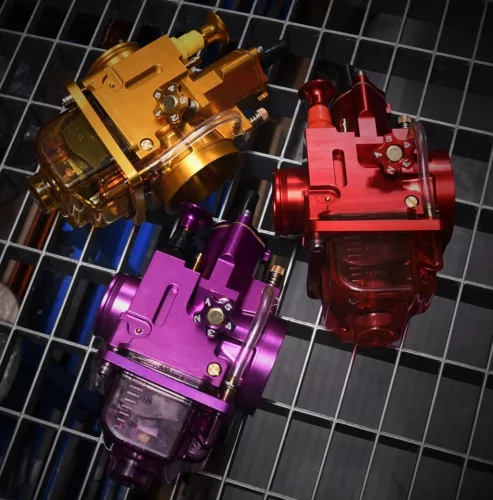 Karburátor, 28MM, DPR PERFORMANCE, PWK CNC, lila + fúvóka beállító készlet