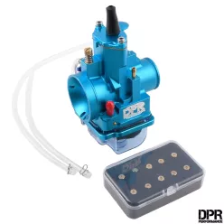   Karburátor, 28MM, DPR PERFORMANCE, PWK CNC, kék + fúvóka beállító készlet
