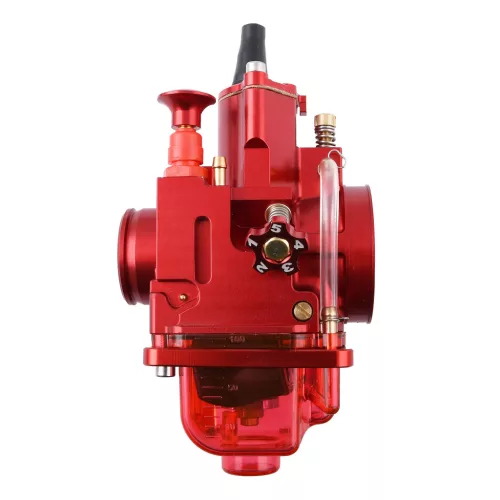 Karburátor, DPR PERFORMANCE, 24mm, PWK, CNC, piros + fúvóka beállító készlet