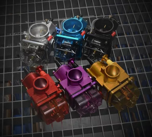 Karburátor, 30MM, DPR PERFORMANCE, PWK CNC, piros + fúvóka beállító készlet