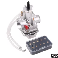   Karburátor, 30MM, DPR PERFORMANCE, PWK CNC, ezüst + fúvóka beállító készlet