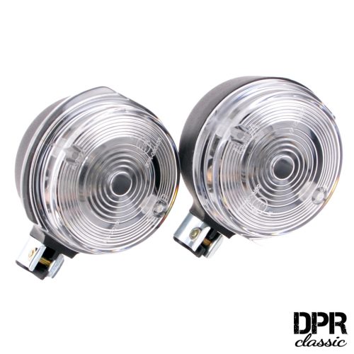 Jelző készlet, kerek alakú, első, fehér, homologációs - Simson, DPR Classic