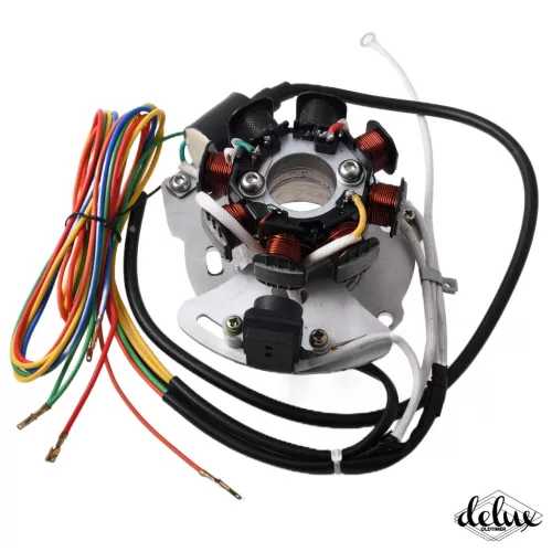 Állórész + tekercs, érintésmentes gyújtás, CDI, 12V, WSK / WFM 125, "Mély gyújtás", DELUX