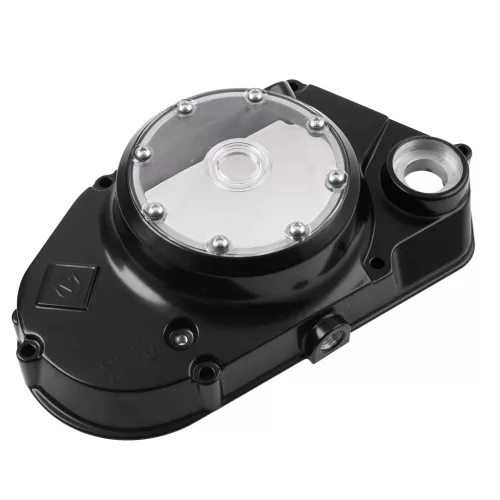 Motorfedél, SIMSON S51 SR50, bal, fekete, átlátszó, V2, VENANDI