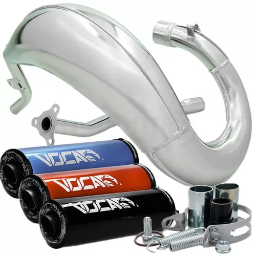 Kipufogó, VOCA CROSS, krómozott, fekete, 50-70CC, SHERCO 50 SM-R / SE-R
