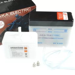 Akkumulátor, AKA ELECTRIC, 6N4,5-1D (124X50X105), 6V, 4,5Ah