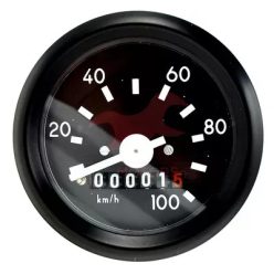   Kilométeróra, 60mm, 100km/h számlappal, háttérvilágítással és kijelzővel, krómozott, Simson S51, S70, Pulsotronic