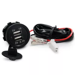 Motorkerékpár töltő, USB, 2 aljzat, univerzális, ALLPRO