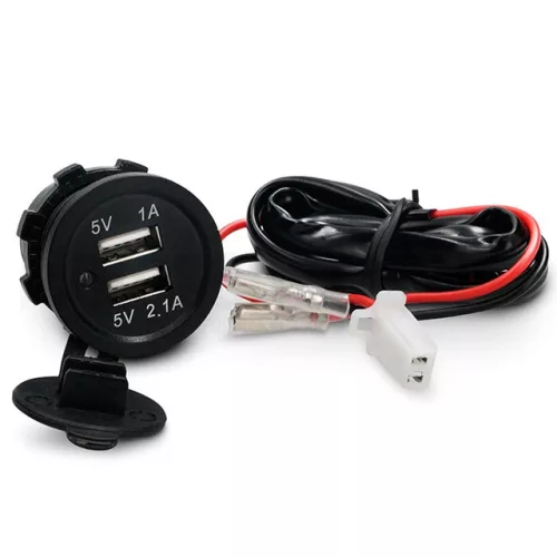 Motorkerékpár töltő, USB, 2 aljzat, univerzális, ALLPRO