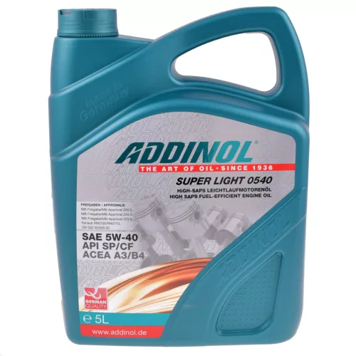 Motorolaj, ADDINOL 5W40 SUPER LIGHT MV 0540, 5L