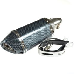   Kipufogó végdob, AKRAPOVIC, replika, rövid, karbon készlet