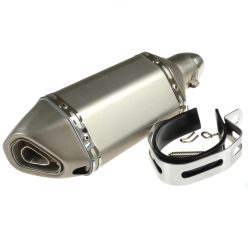   Kipufogó végdob, AKRAPOVIC, replika, rövid, ezüst készlet
