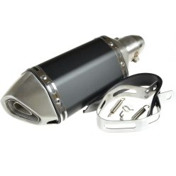   Kipufogó végdob, AKRAPOVIC, replika, rövid, fekete készlet