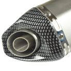 Kipufogó végdob, AKRAPOVIC, replika X-típus, ezüst / karbon készlet