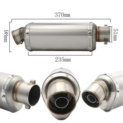   Kipufogó végdob, univerzális, adventure, közepes, INOX SET