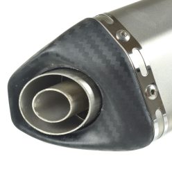   Kipufogó végdob, AKRAPOVIC, replika X-típus, ezüst / fekete készlet