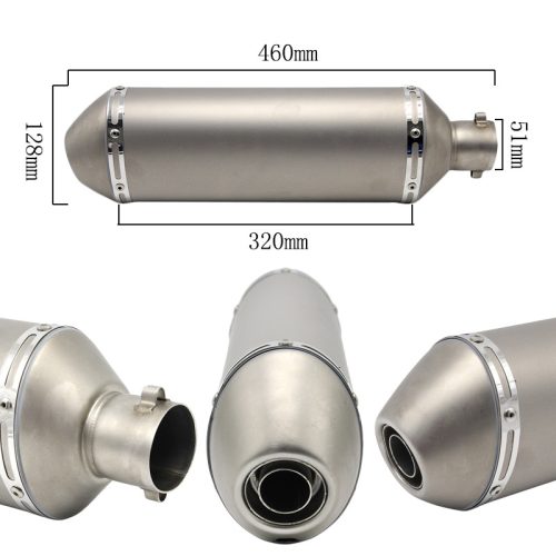 Kipufogó végdob, univerzális, ovális, hosszú, titán készlet