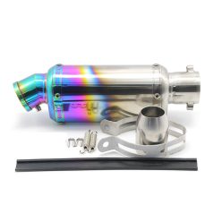   Kipufogó végdob, univerzális, adventure, rövid, szivárvány, 1.típus készlet