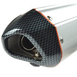   Kipufogó végdob, AKRAPOVIC, replika V-típus, ezüst készlet