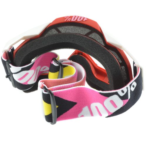 Szemüveg, piros, fehér, áttetsző lencsével, 100% replika