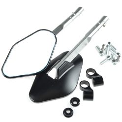   Tükör, ezüst, RIZOMA, RACING V2, alumínium, replika készlet