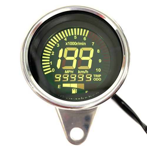 Sebességmérő + fordulatszámmérő, univerzális, LCD, 12V