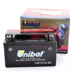   Akkumulátor, UNIBAT, CBTX7A-BS / YTX7A-BS / ETX7A-BS, (150X87X94), 12V, 6Ah, AGM
