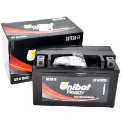   Akkumulátor, UNIBAT, CBTX7A-FA / YTX7A-FA / ETX7A-FA, (150X87X94), 12V, 6Ah, AGM READY