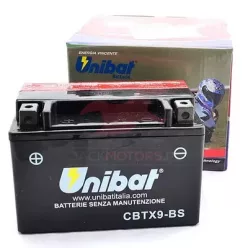  Akkumulátor, UNIBAT, CBTX9-BS / YTX9-BS / ETX9-BS, (150X87X105), 12V, 8Ah, AGM