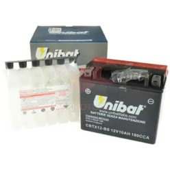  Akkumulátor, UNIBAT, CBTX12-BS / YTX12-BS / ETX12-BS, (150X87X130), 12V, 10Ah AGM