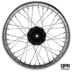   Kerék, króm, fekete kerékagy+króm küllők, SIMSON S51, 1,85x16, DPR CLASSIC