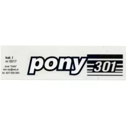 Matrica, fehér, fekete, ROMET PONY 301, PL