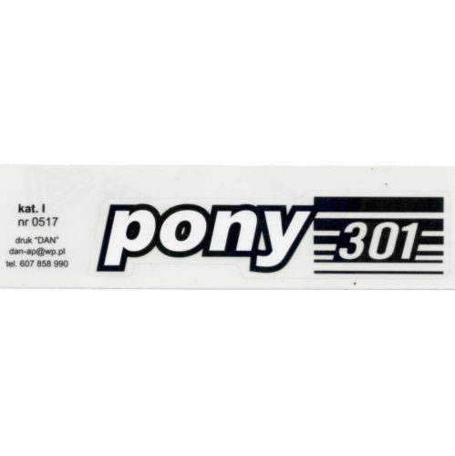 Matrica, fehér, fekete, ROMET PONY 301, PL