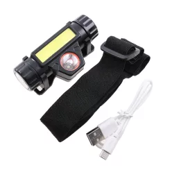 Fejlámpa, forgatható fejjel, LED COB 3W + XPE 800mAh