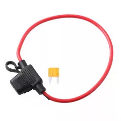 Lapos / késes biztosíték doboz, 19mm, 25A, vezetékkel