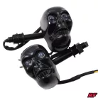 Irányjelző, mini, koponya, LED, fekete készlet