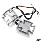 Irányjelző, mini, kereszt, LED, króm készlet
